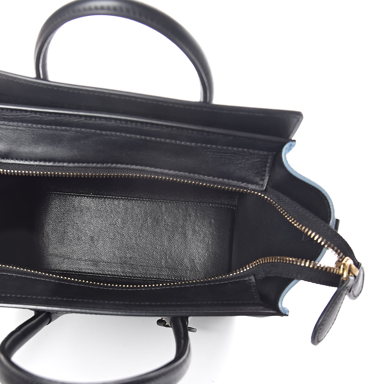 Celine Drummed Calfskin Nubuck Nano Tri-Color Luggage Milky Blue 5 of 11