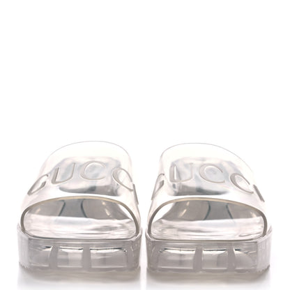 Gucci Rubber Gucci Logo Womens Platform 20/60mm Slide Sandals 39 Transparent 2 of 9