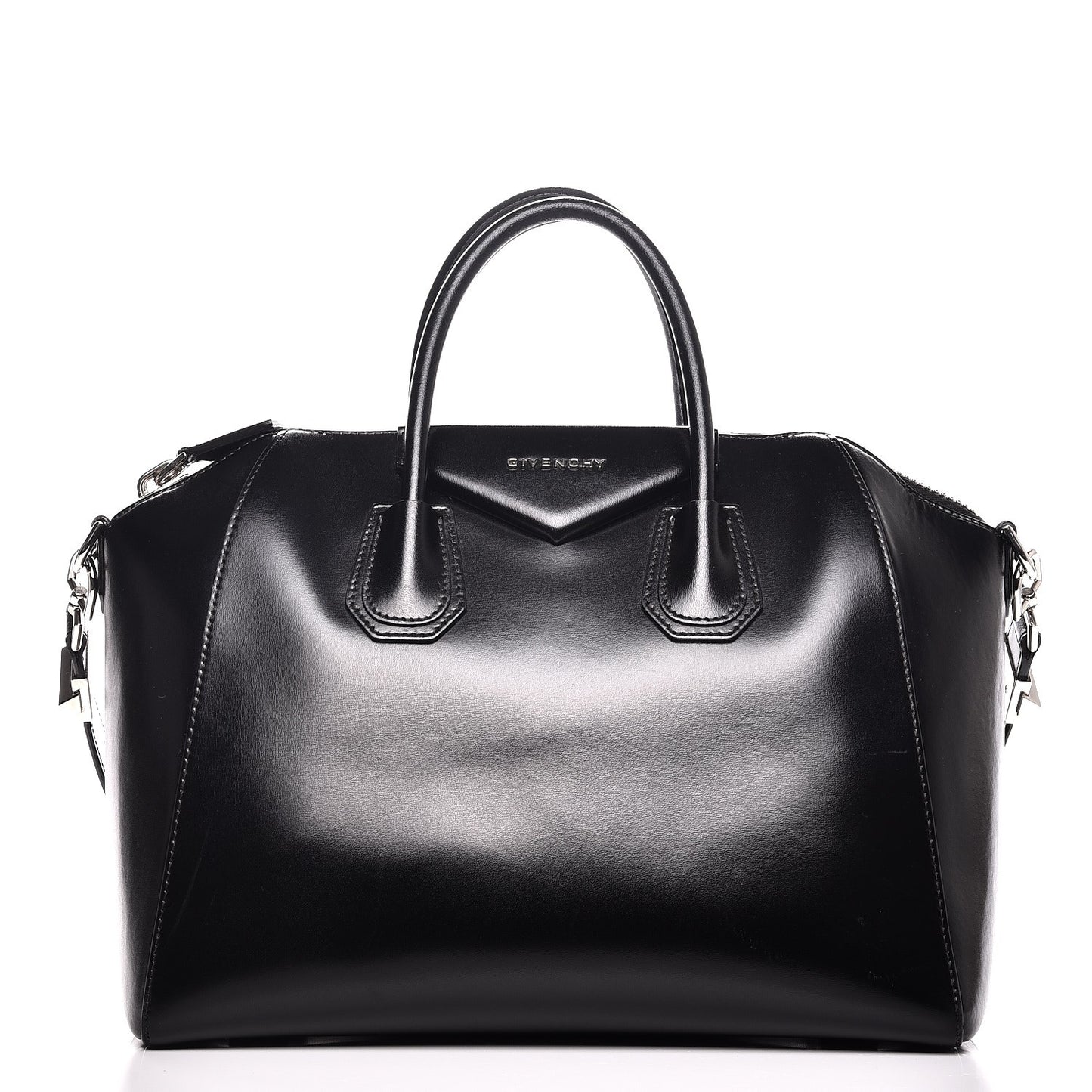 Shiny Lord Calfskin Medium Antigona Black