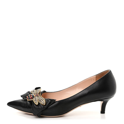 Gucci Nappa Queen Margaret Low Heel Pumps 39.5 Black 1 of 10