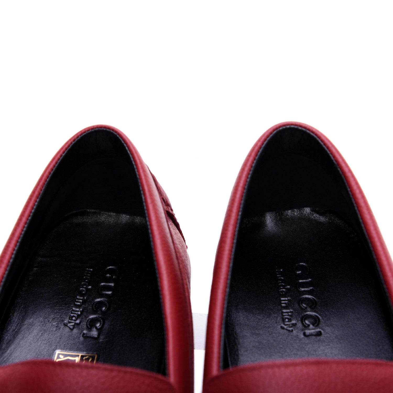 Gucci Calfskin Web Mens Driver Loafers 9 Red 10 of 13