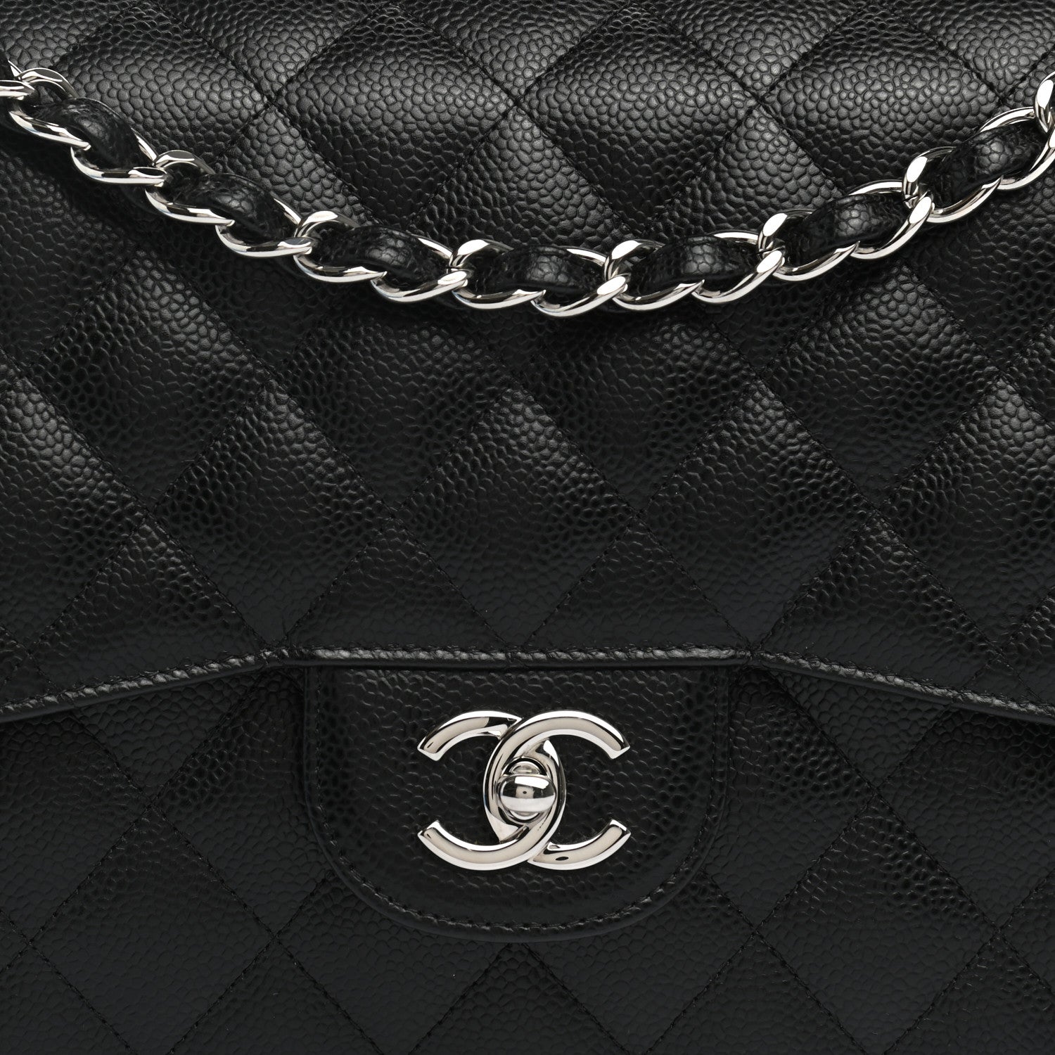 Chanel Caviar Quilted Jumbo Double Flap Black 8 of 11