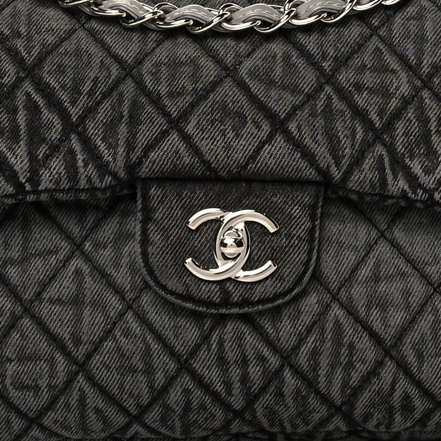 Denim Quilted Denimpression Flap Grey Black