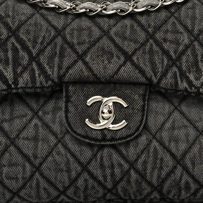 Chanel Denim Quilted Denimpression Flap Grey Black 7 of 9