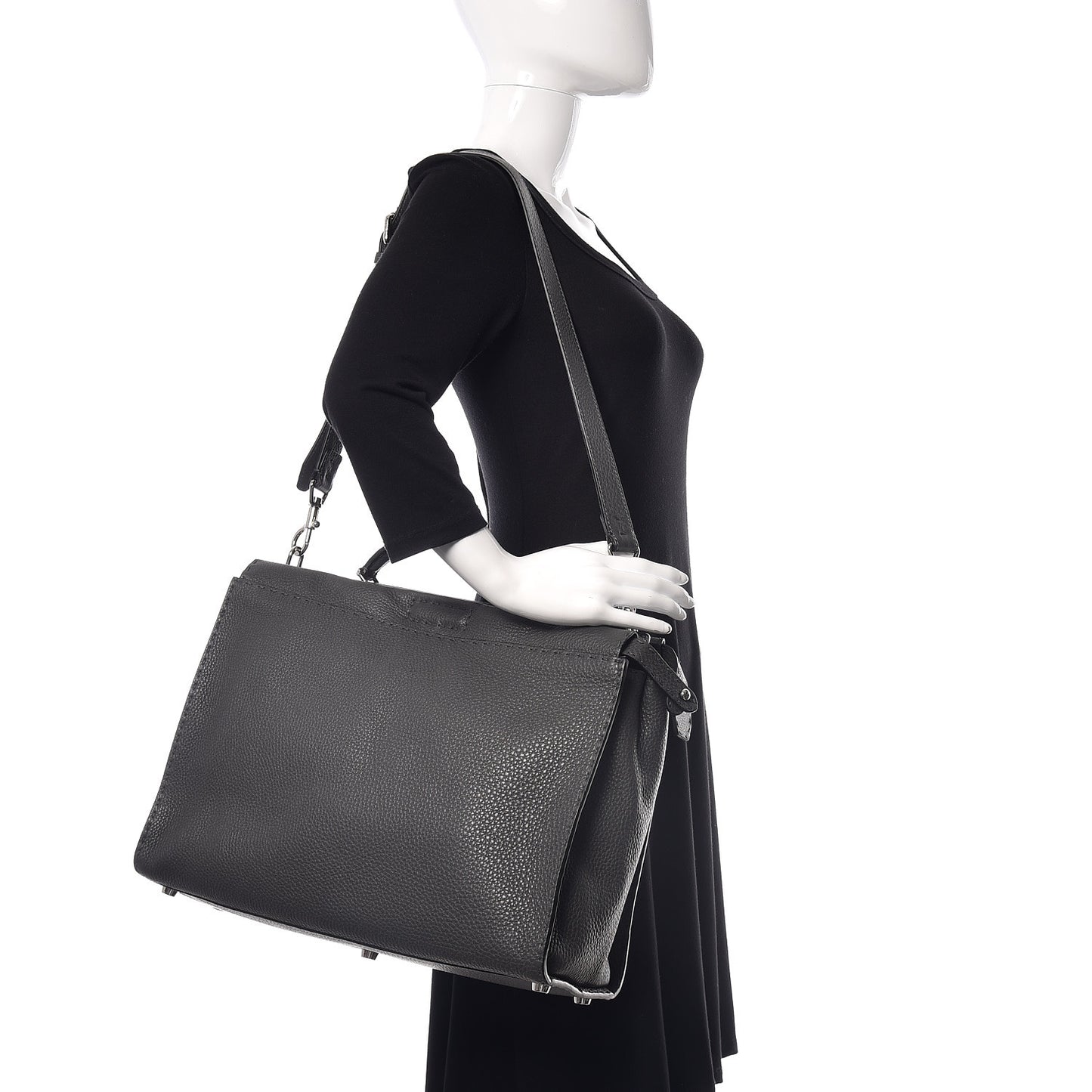 Cuoio Romano Selleria Monster Eyes Large Peekaboo Iconic Fit Satchel Asfalto