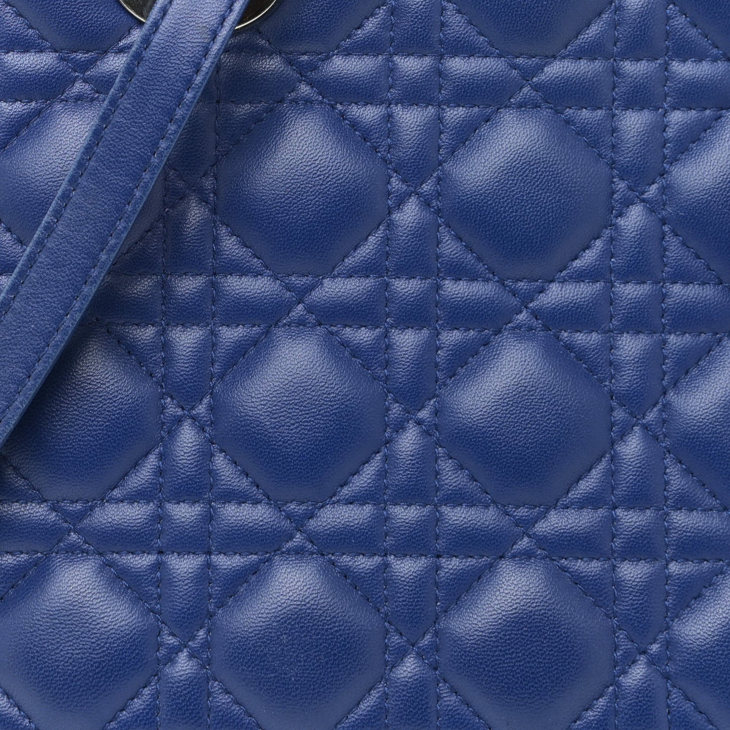 Lambskin Cannage Medium Lady Dior Blue