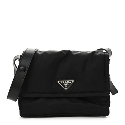 Prada Re-Nylon Vitello Padded Small Flap Shoulder Bag Black 1 of 10
