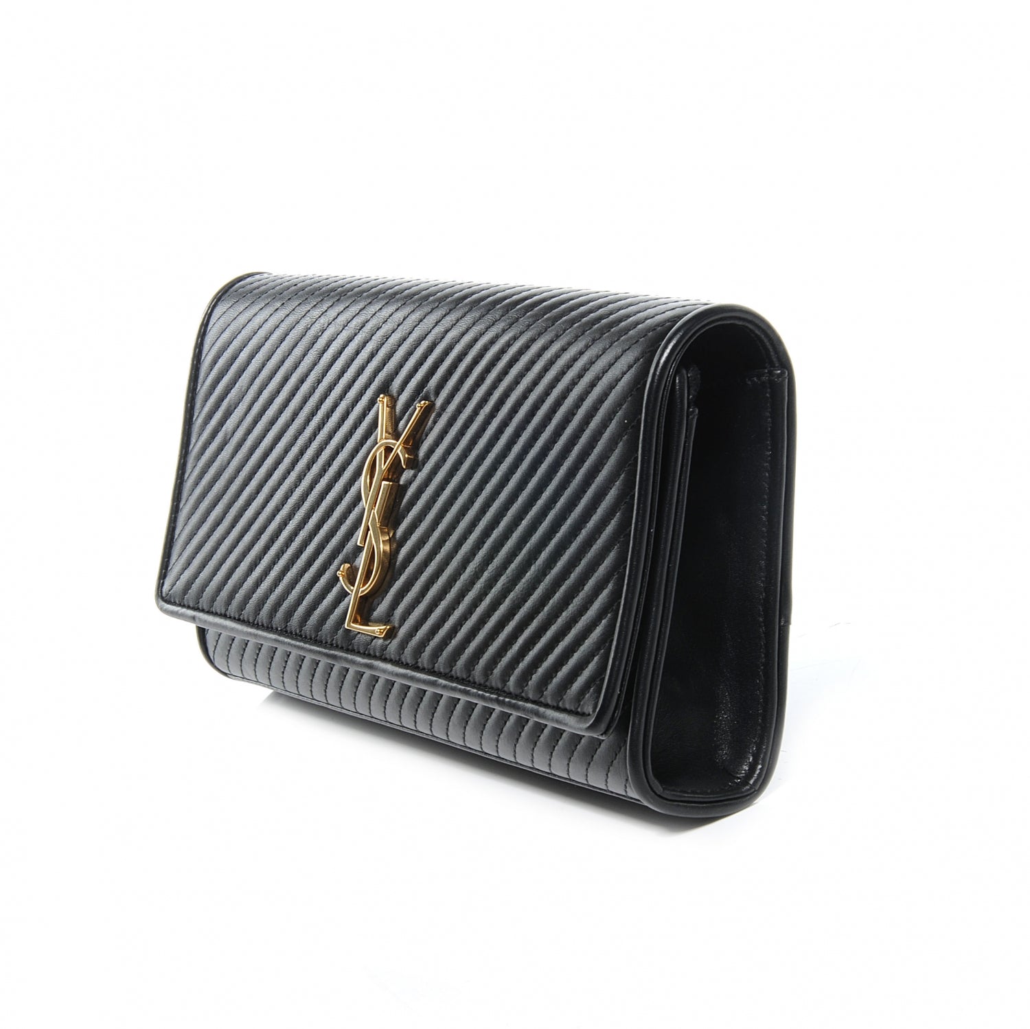 Saint Laurent Quilted Leather Cassandre Clutch Black 3 of 8