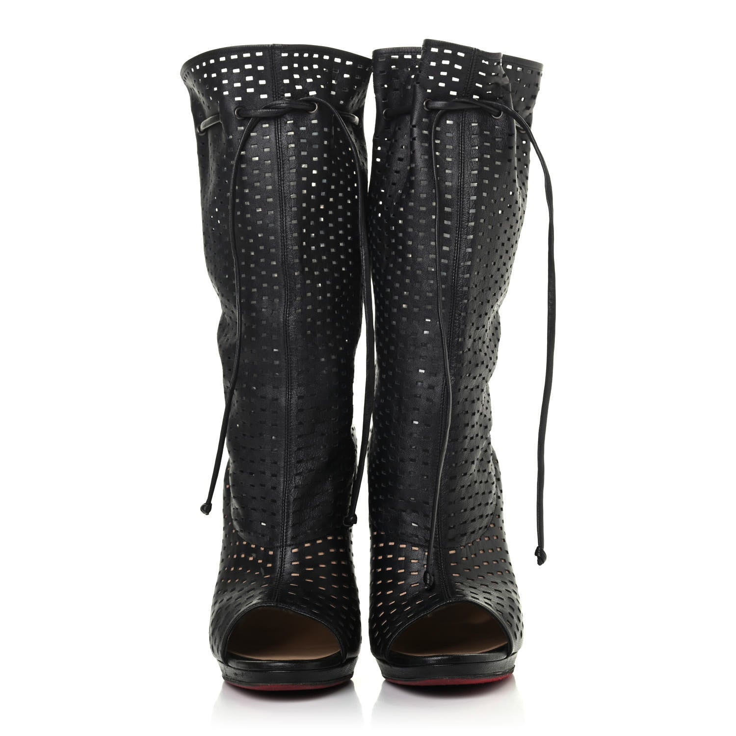 Christian Louboutin Perforated Nappa Jennifer 120 Boots 40.5 Black 2 of 4