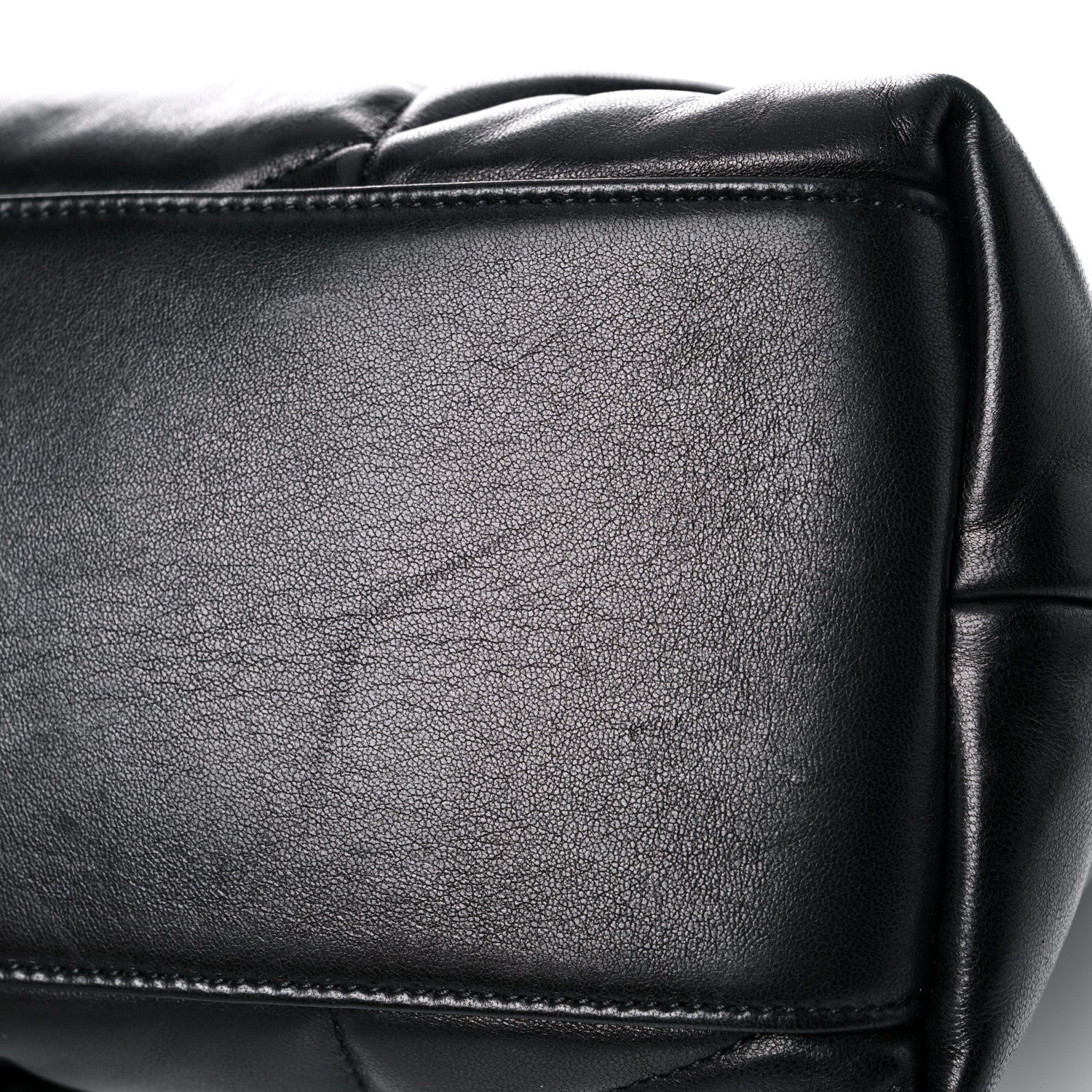 Saint Laurent Lambskin Quilted Medium Loulou Puffer Monogram Chain Satchel Black 15 of 16