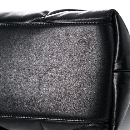 Saint Laurent Lambskin Quilted Medium Loulou Puffer Monogram Chain Satchel Black 15 of 16
