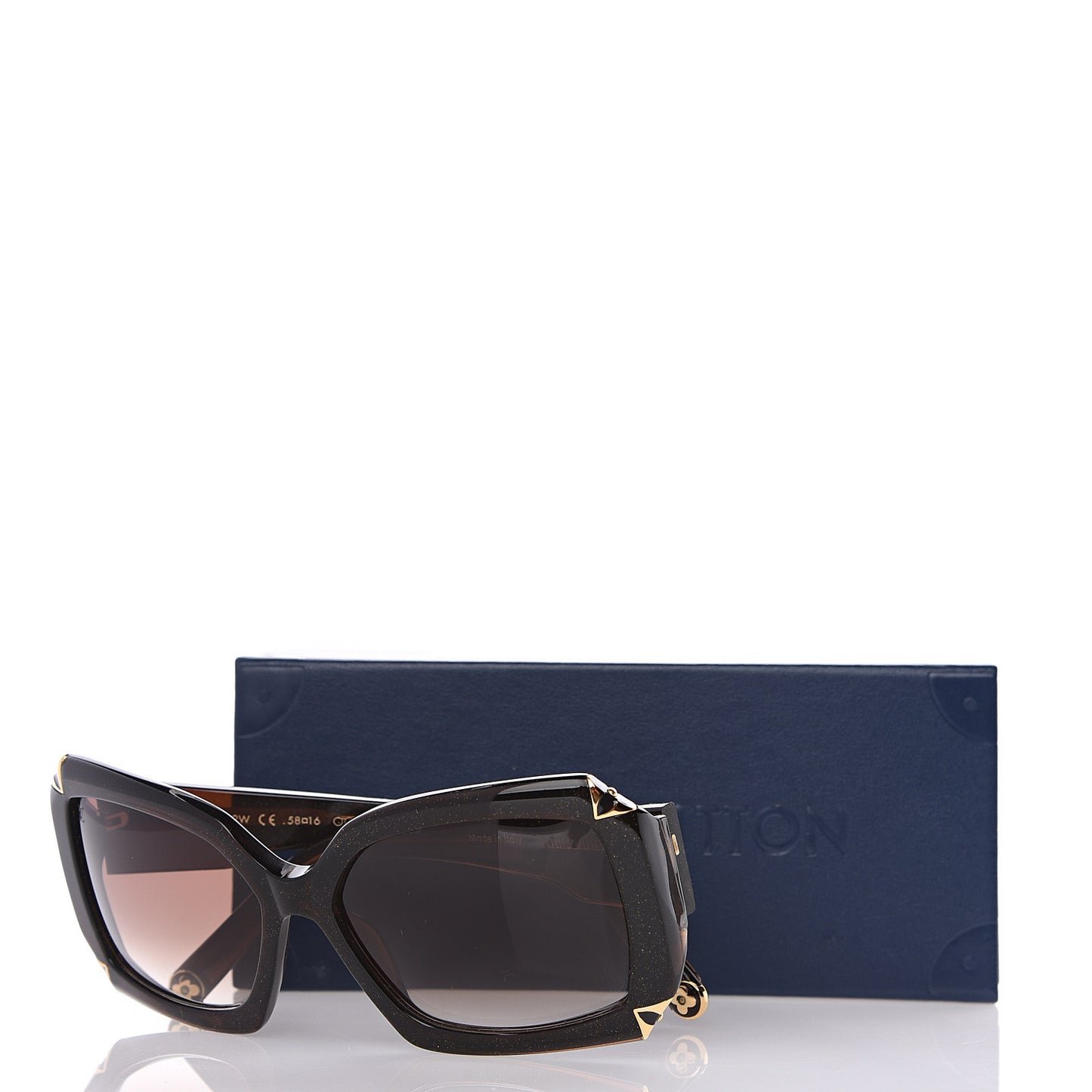Hortensia Cat Eye Sunglasses Z0366W Brown Glitter