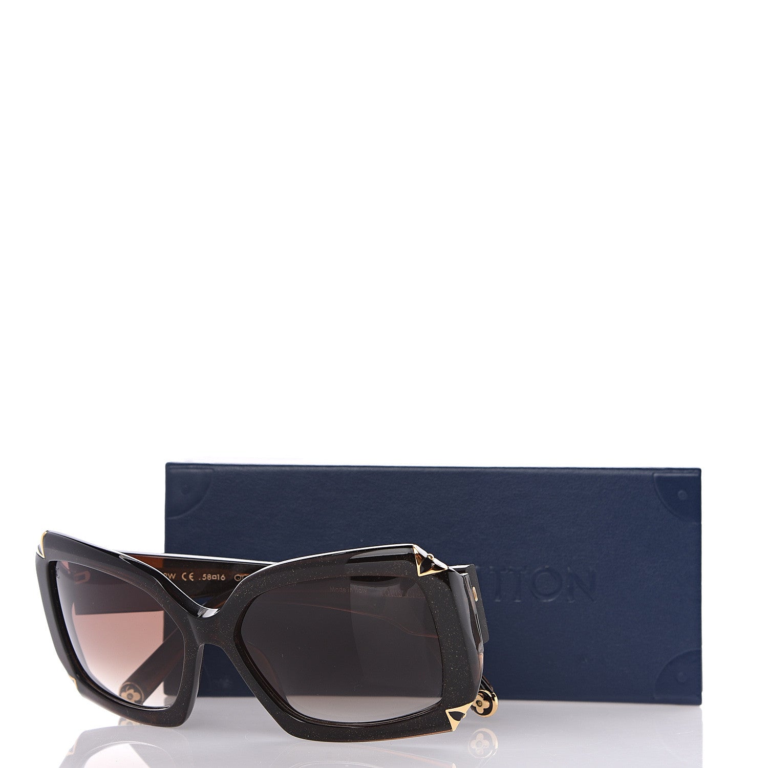 Louis Vuitton Hortensia Cat Eye Sunglasses Z0366W Brown Glitter 8 of 8