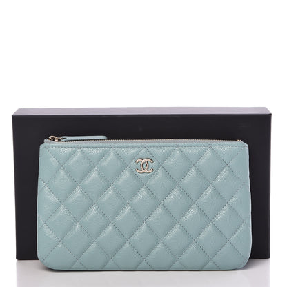 Chanel Caviar Quilted Cosmetic Case Light Blue 8 of 8
