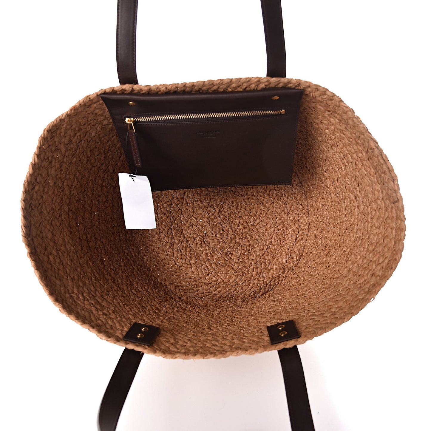 Raffia Calfskin Medium Panier Tote