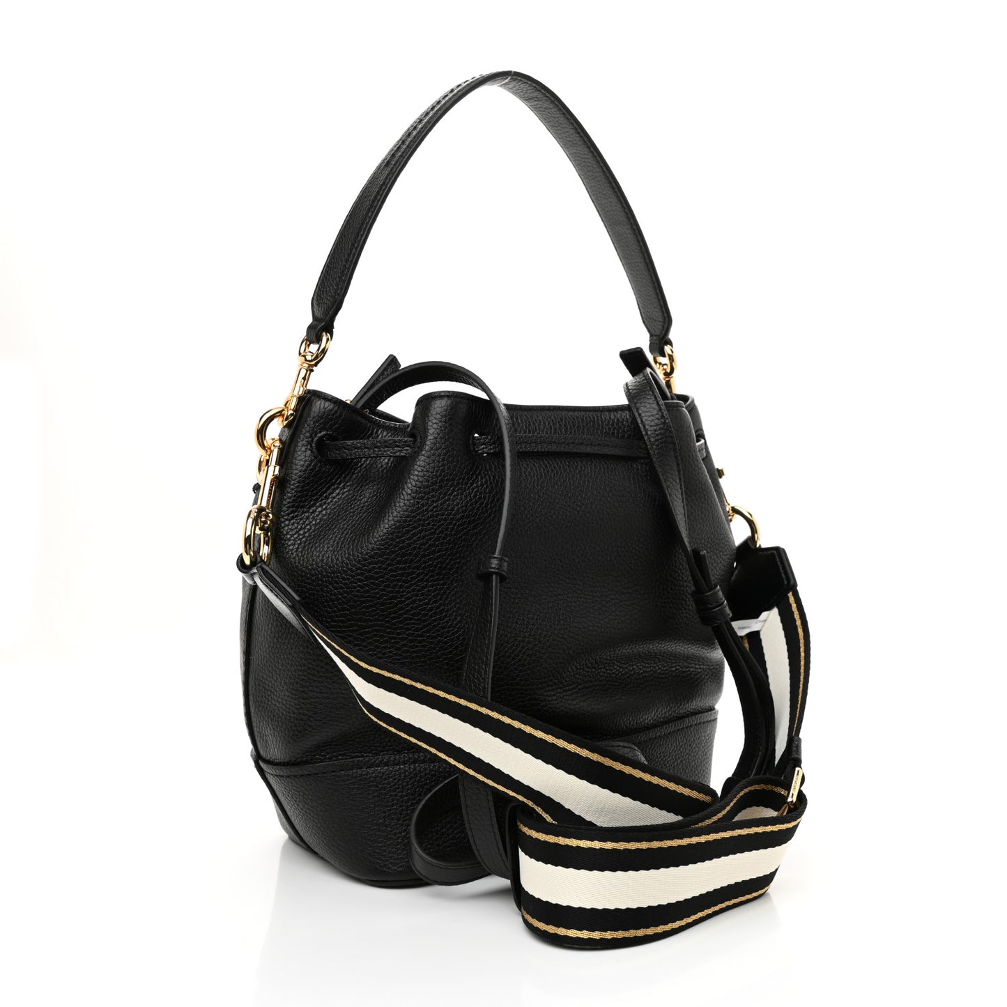 Grained Calfskin Lock That Bucket Bag Black