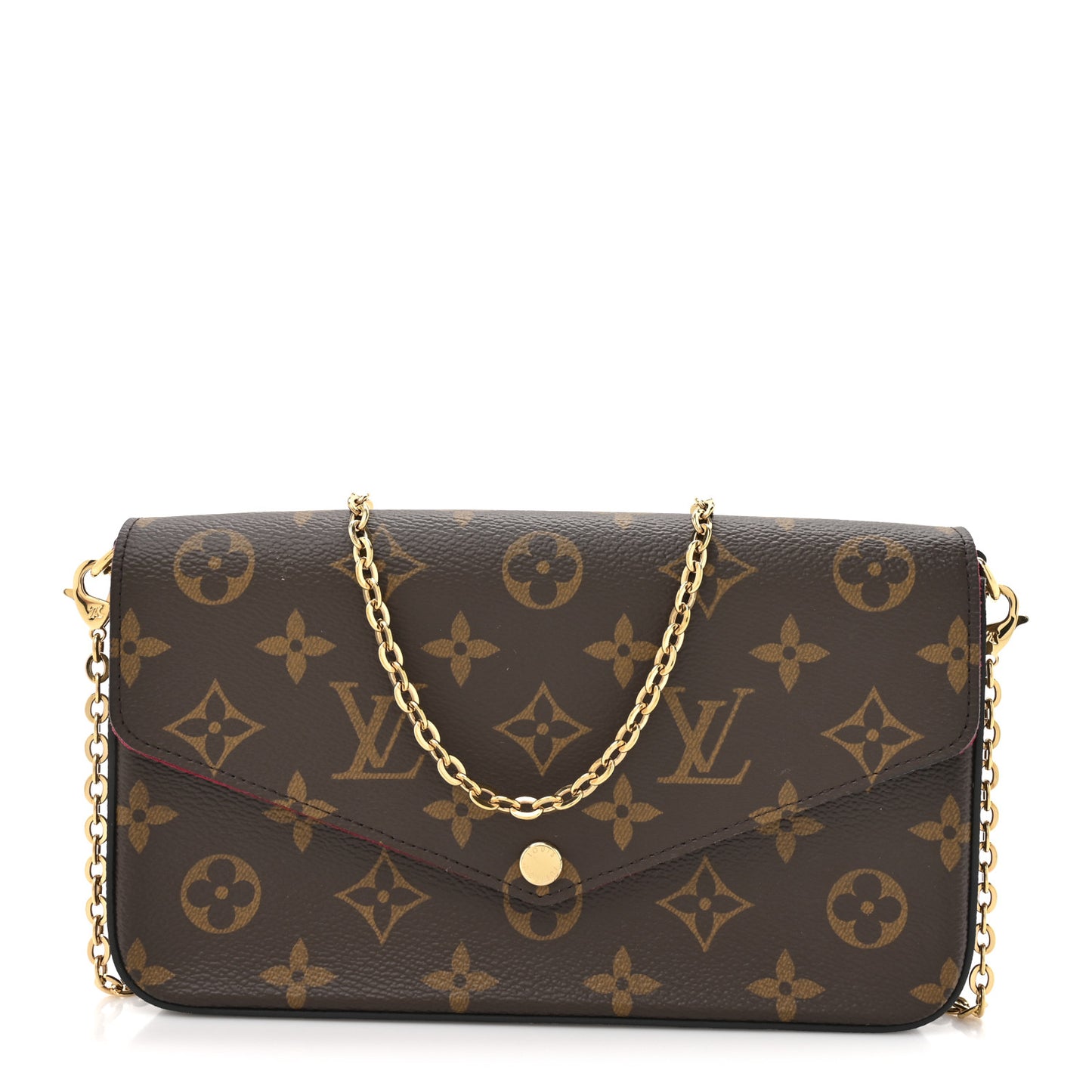 Monogram Pochette Felicie Chain Wallet Fuchsia