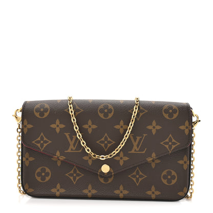 Louis Vuitton Monogram Pochette Felicie Chain Wallet Fuchsia 1 of 15