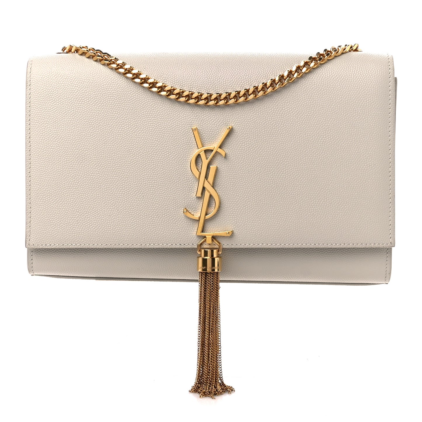 Grain De Poudre Medium Classic Monogram Kate Satchel Blanc Vintage