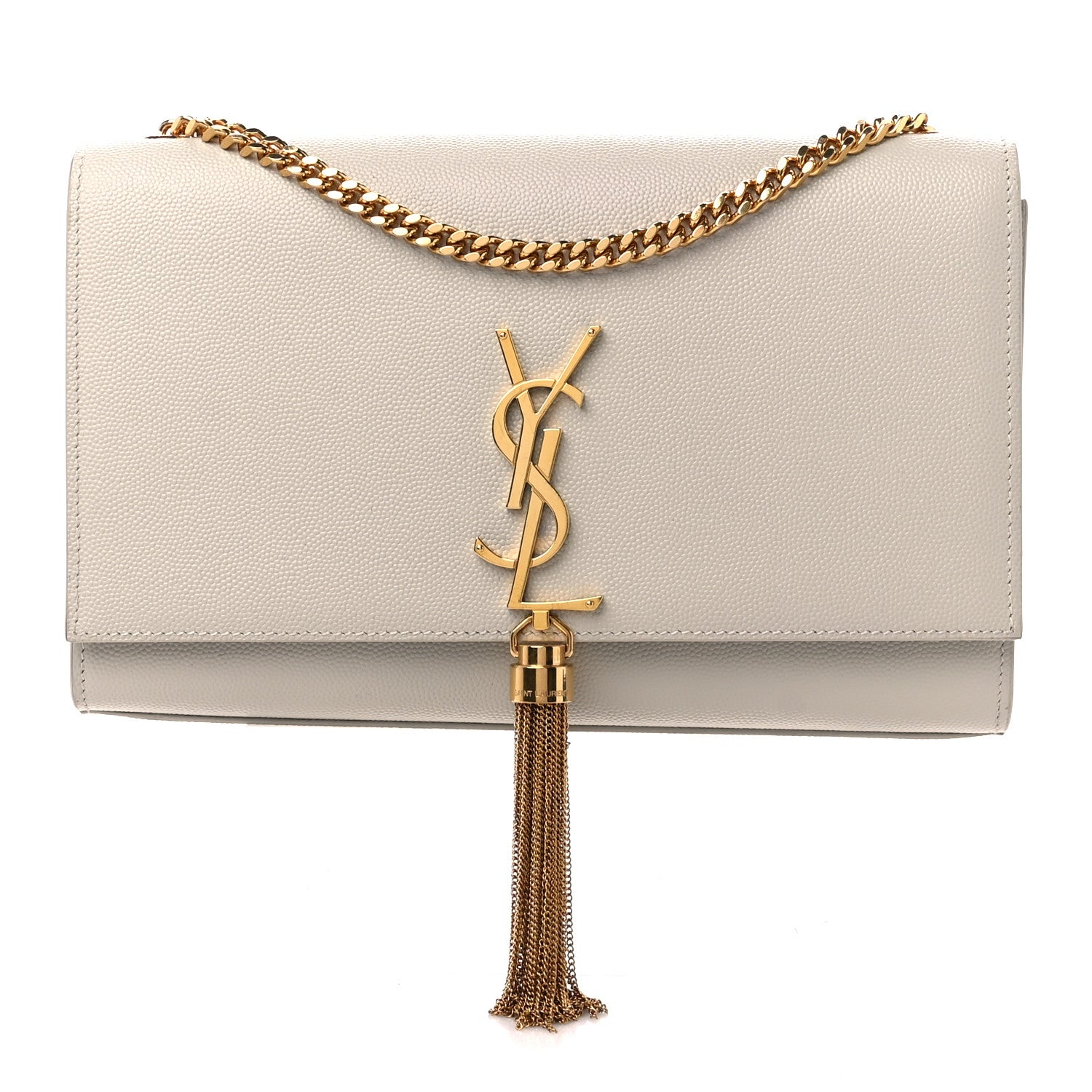 Saint Laurent Grain De Poudre Medium Classic Monogram Kate Satchel Blanc Vintage 1 of 11