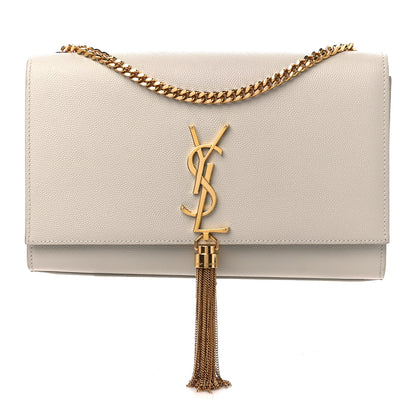 Saint Laurent Grain De Poudre Medium Classic Monogram Kate Satchel Blanc Vintage 1 of 11
