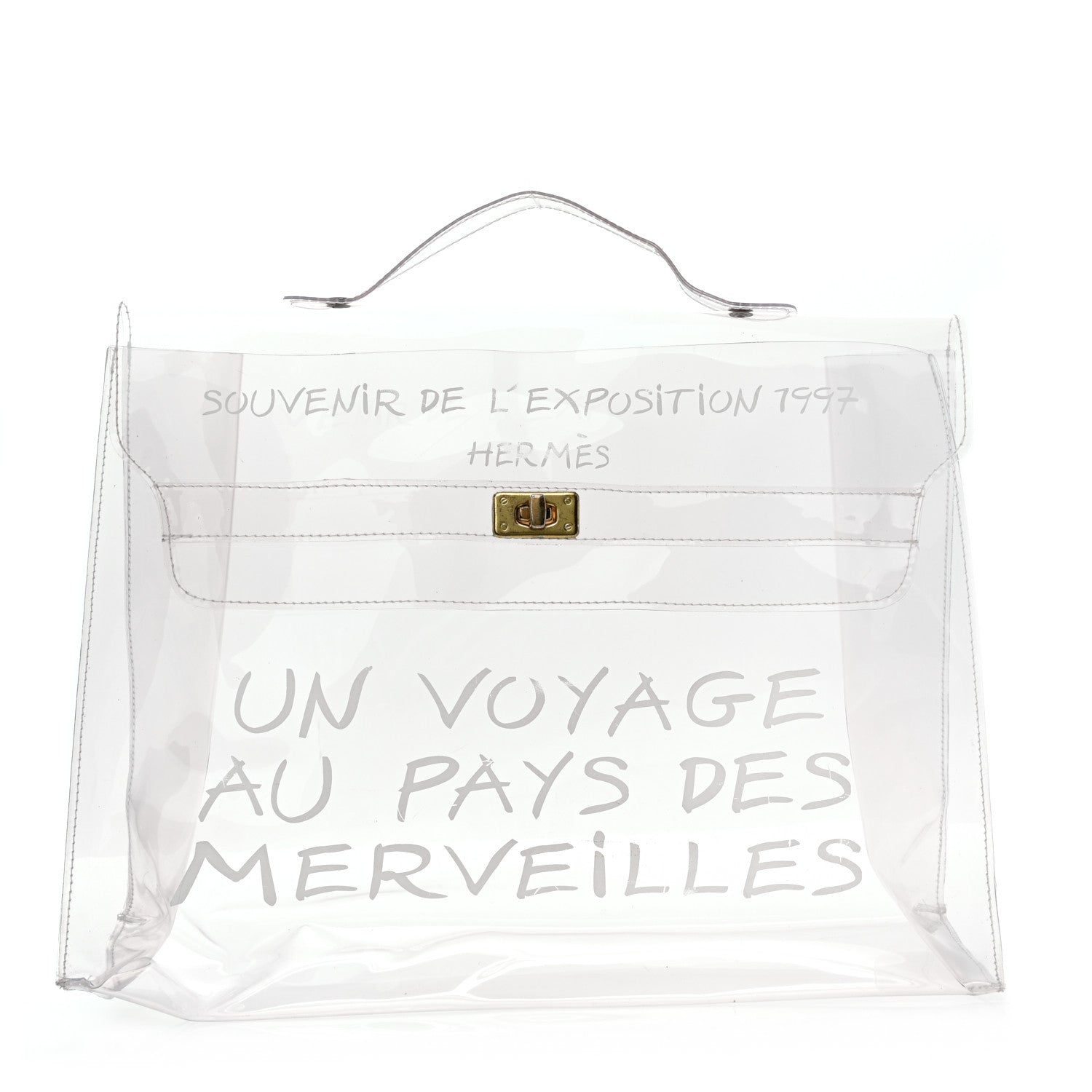 Hermes Vinyl Souvenir De L'Exposition Kelly Transparent 1 of 10