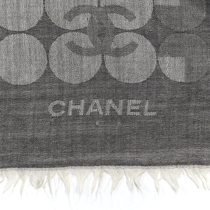 Chanel Cashmere Silk CC Scarf Grey 5 of 8