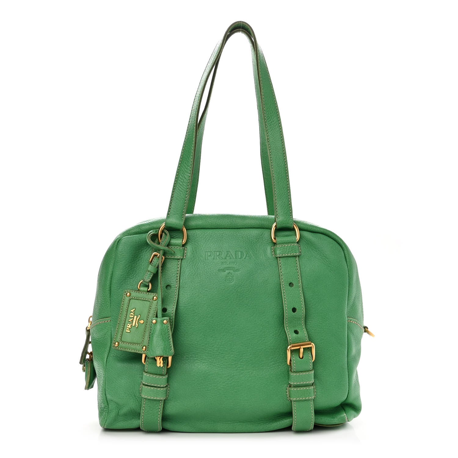 Prada Cervo Logo Embossed Folding Tote Acquamarina 1 of 16