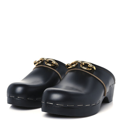 Saint Laurent Smooth Calfskin Le Maillon Clogs 37 Black 4 of 9