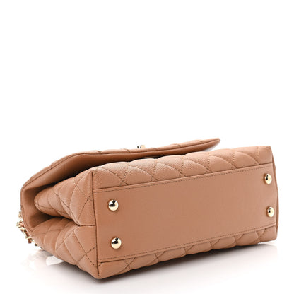 Chanel Caviar Quilted Lizard Embossed Mini Coco Handle Flap Brown 4 of 11