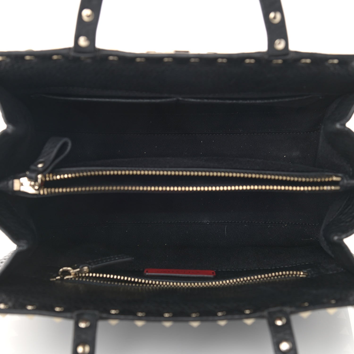 Valentino Garavani Grained Calfskin Rockstud Flip Lock Tote Black 4 of 9