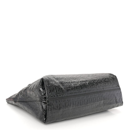 Fendi Crinkled Patent FF Hobo Shoulder Bag Black 4 of 11