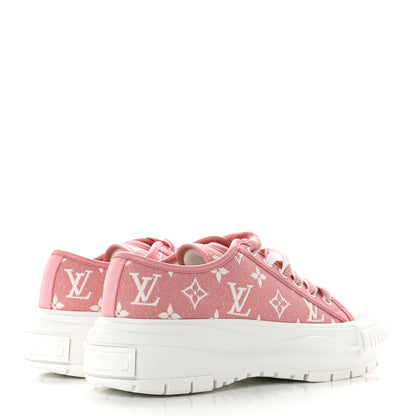 Louis Vuitton Denim Monogram Squad Sneakers 39.5 Pink 4 of 8