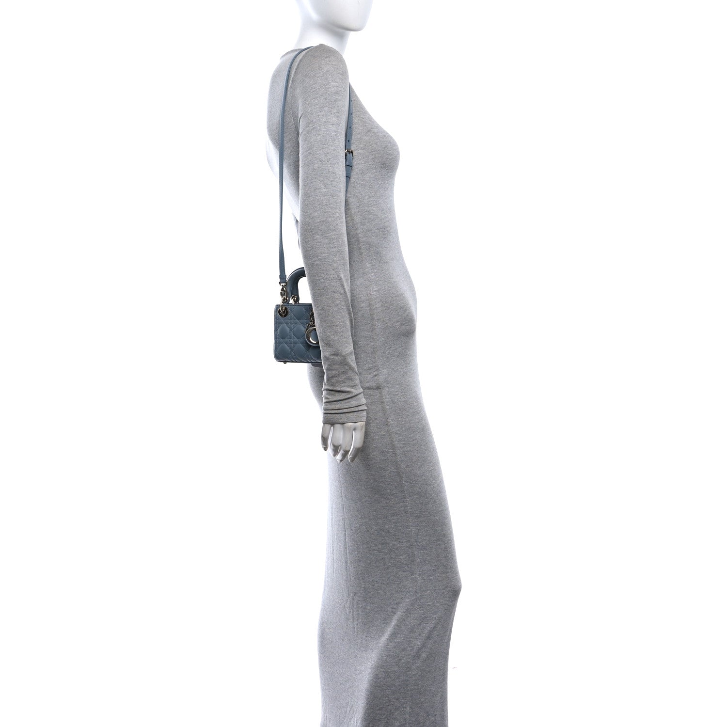 Christian Dior Lambskin Cannage Micro Lady Dior Cloud Blue 2 of 10