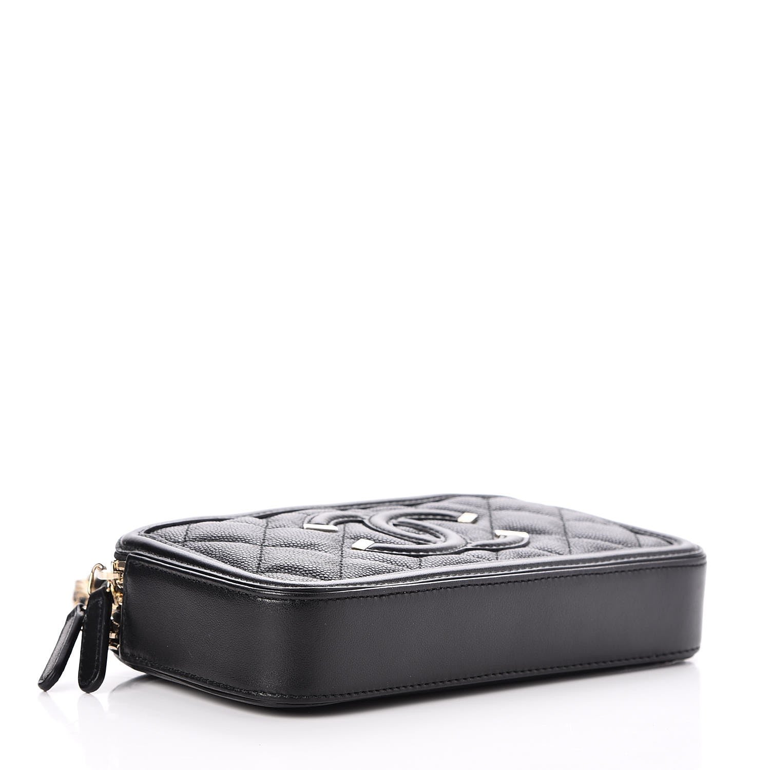 Chanel Caviar Quilted CC Filigree Clutch With Chain Black 4 of 10