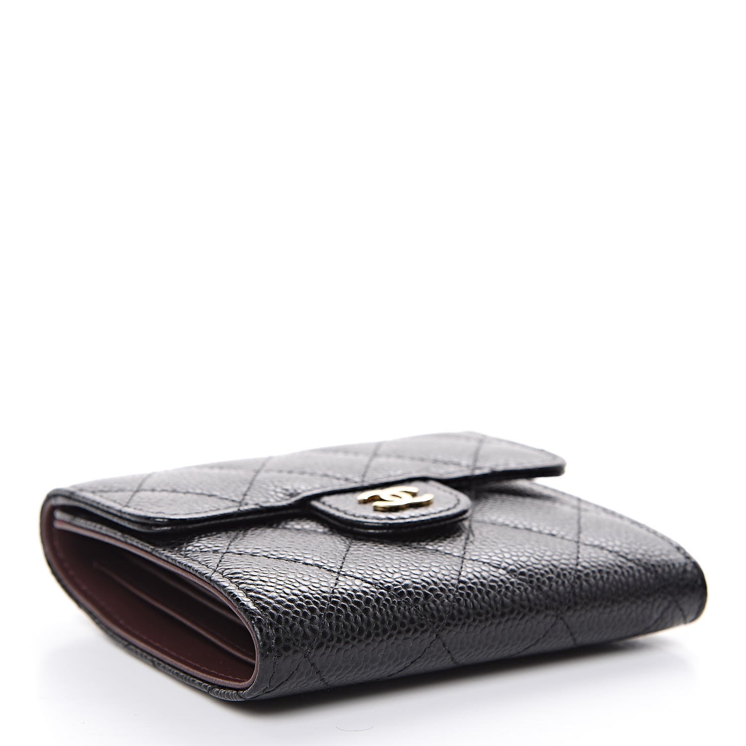 Chanel Caviar Quilted Compact Flap Wallet Black 4 of 9