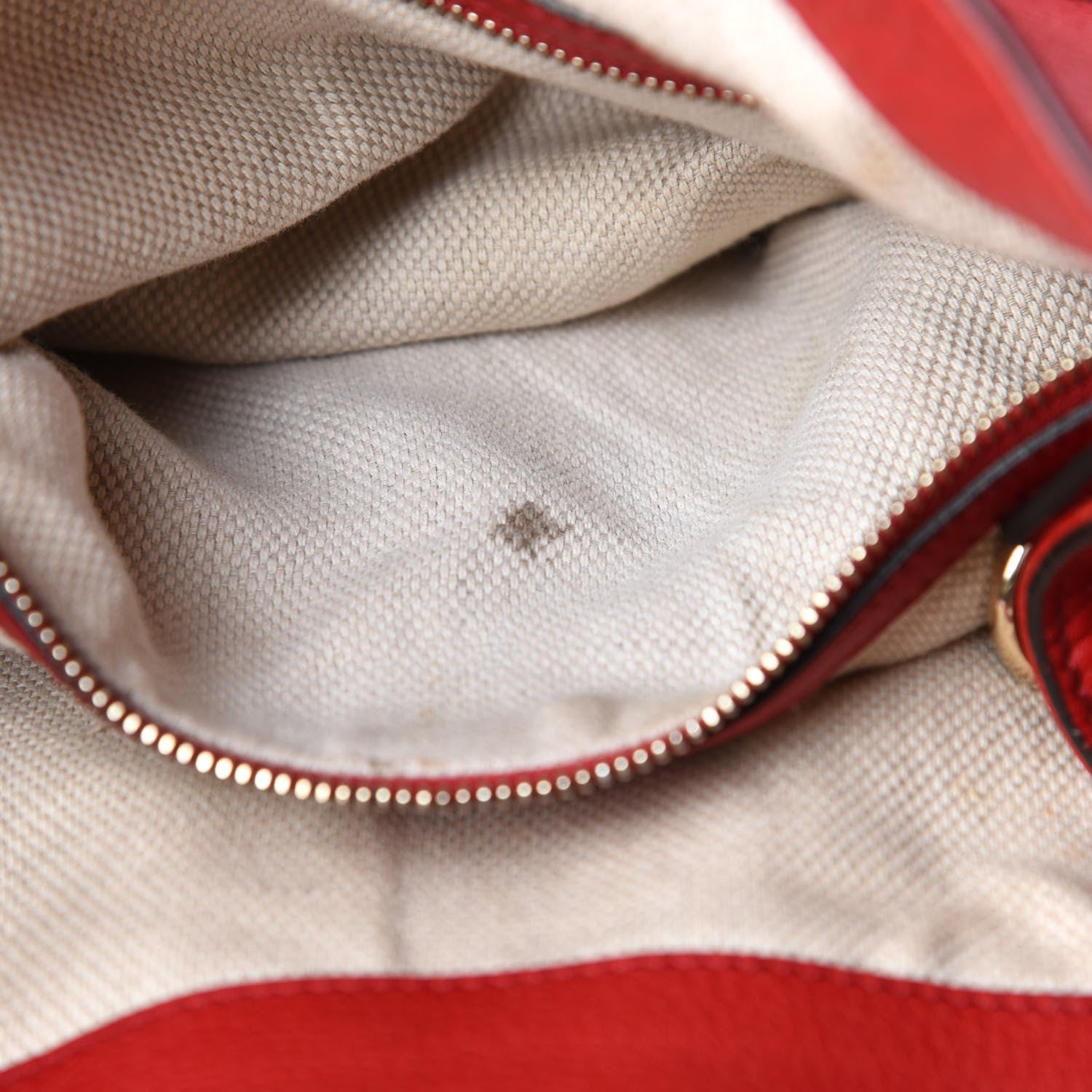 Gucci Pebbled Calfskin Medium Soho Shoulder Bag Red 12 of 12