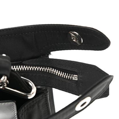 Fendi Nylon Vitello Cover Logo Embossed Mini Peekaboo I SEE U Satchel Black White 13 of 17