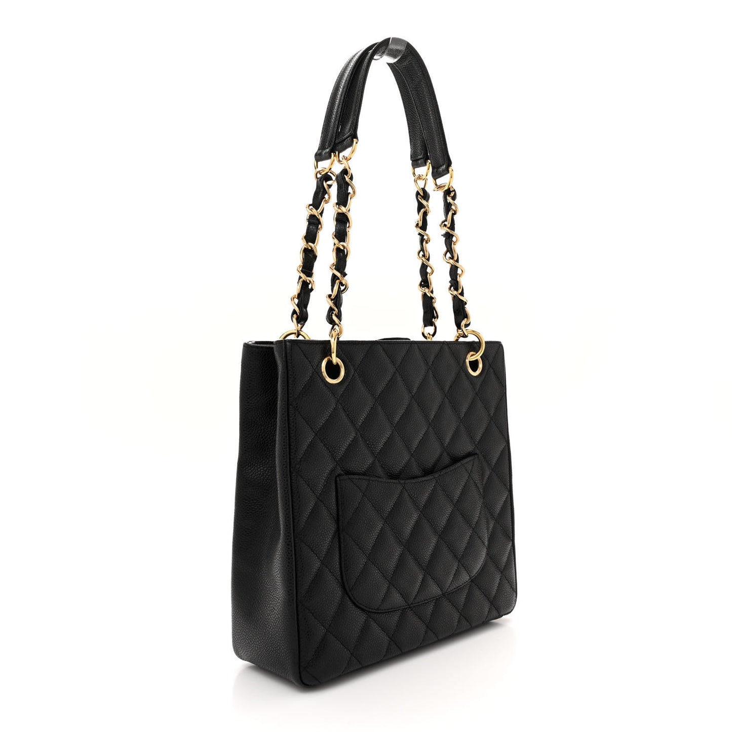 Caviar Quilted Petit Shopping Tote PST Black