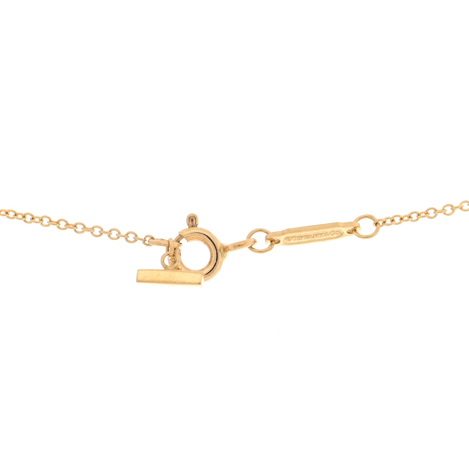 Tiffany 18K Yellow Gold Large T Smile Pendant Necklace 4 of 4