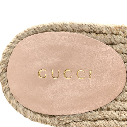 Gucci Canvas Interlocking G Espadrille Slide Sandals 37 Mystic White Royale Blue 7 of 10