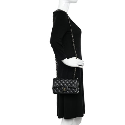 Chanel Lambskin Quilted Mini Rectangular Flap Black 2 of 11