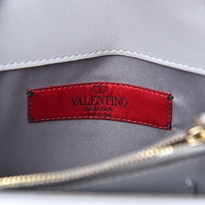 Valentino Garavani Calfskin Rockstud Wallet on Chain Pastel Grey 5 of 8