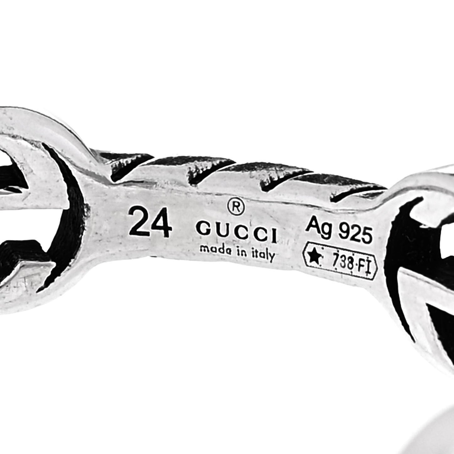 Sterling Silver Interlocking G Chain Ring 64 10.75