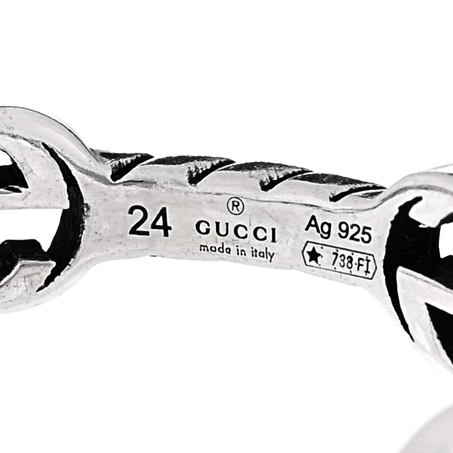 Gucci Sterling Silver Interlocking G Chain Ring 64 10.75 4 of 5
