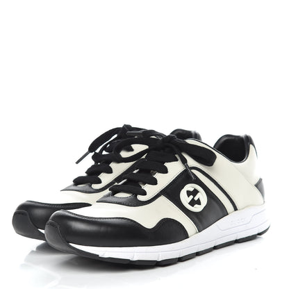 Gucci Calfskin Womens Interlocking G Sneakers 39 Black White 3 of 17