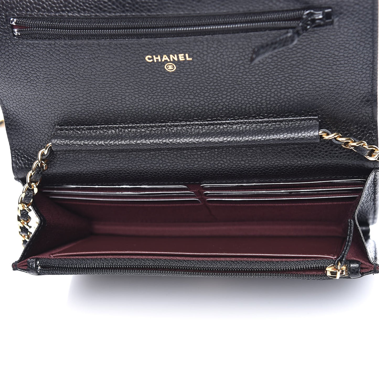 Caviar Quilted Wallet On Chain WOC Black