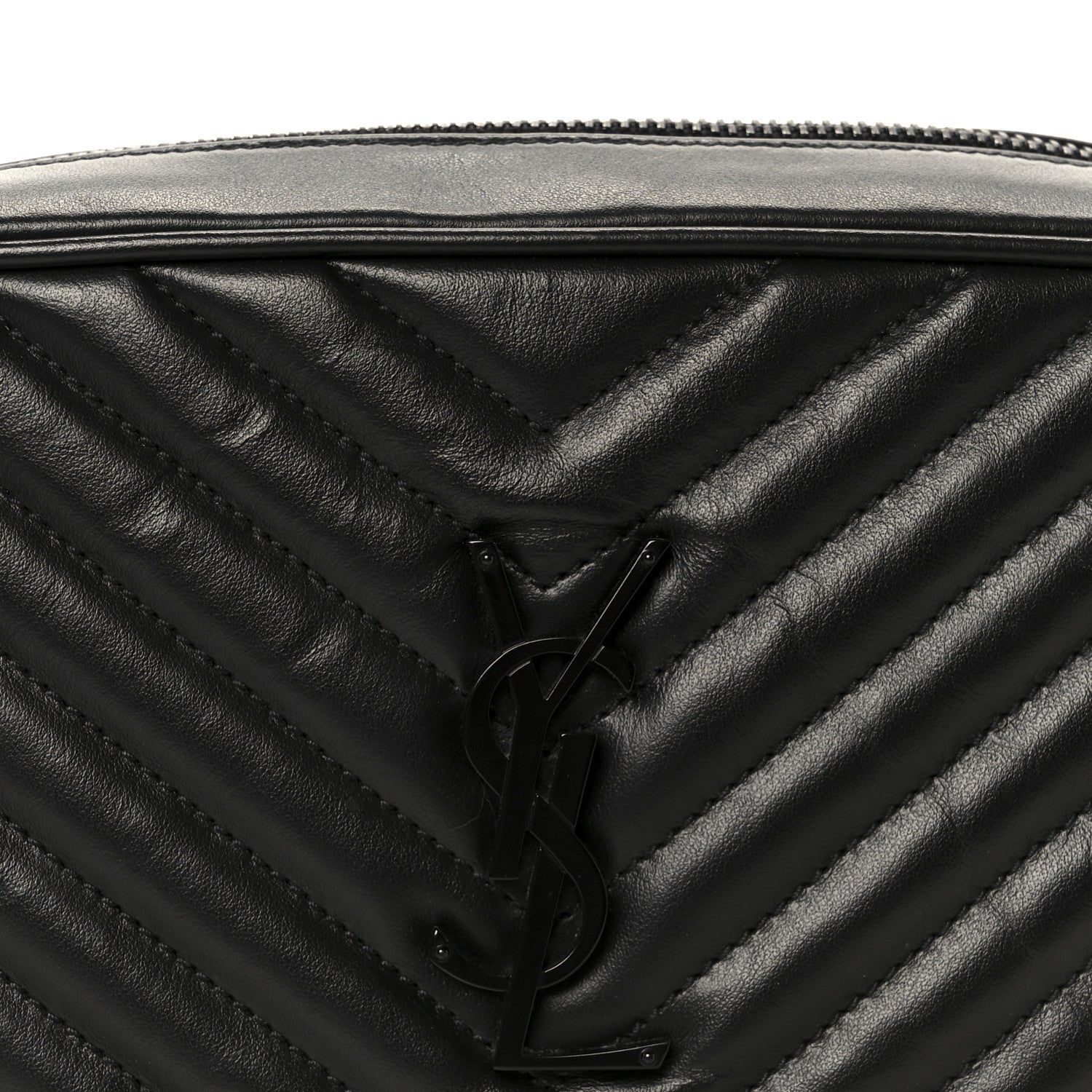 Saint Laurent Calfskin Matelasse Monogram Monochrome Lou Camera Bag Black 8 of 10