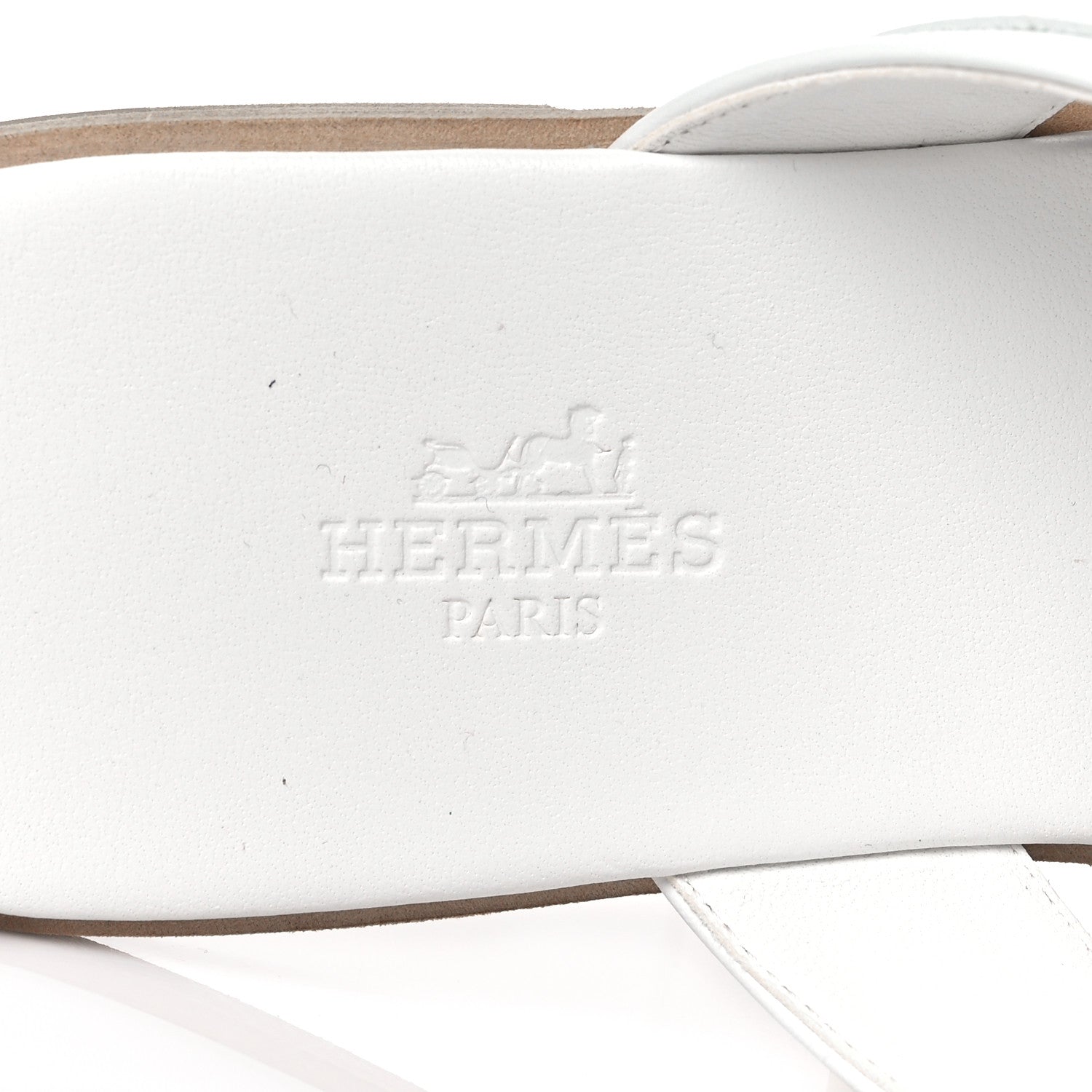 Hermes Calfskin Womens Elixir Sandals 37 White 7 of 8