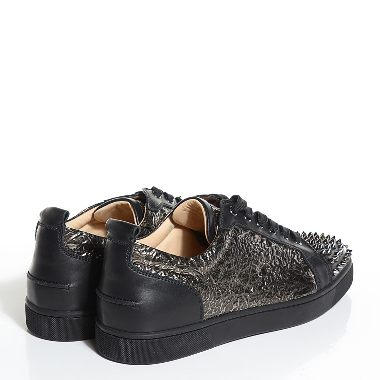 Christian Louboutin Mens Calfskin Louis Spikes Flat Sneakers 43.5 Black 4 of 5